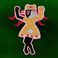 Animation of Taski Maiden dancing nervously, from the Dream BBQ game announcement.