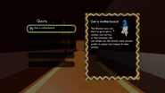 A prototype of a quest board, showing the "Get a motherboard" quest given by the Shaman.