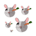 (Rare) Moony rabbit stickers.